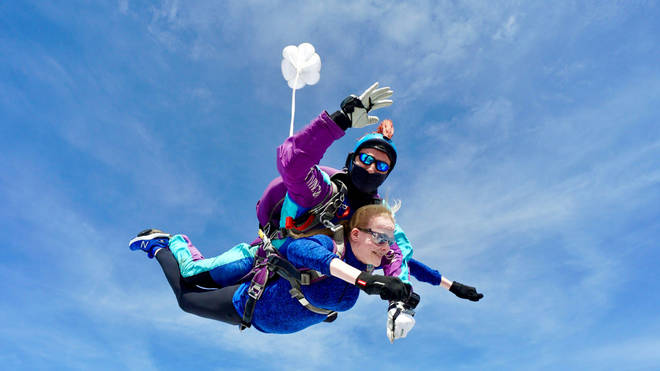 Bridget Harrison said she was nervous before the jump but she wanted to make the children "proud"