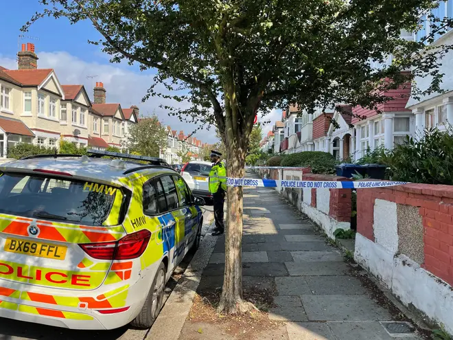 Police cordoned off the house after the 5-year-old child died.