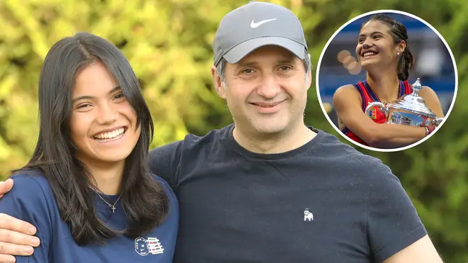 Emma Raducanu has been reunited with her parents after her historic US Open win