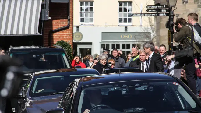Theresa May visits Salisbury in the aftermath of the attack