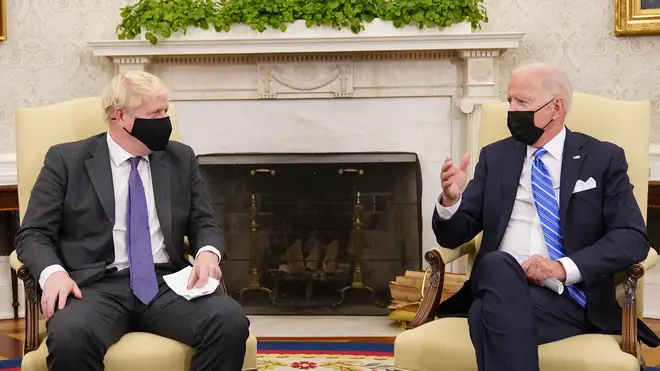 Prime Minister Boris Johnson (left) meets US President Joe Biden (Stefan Rousseau/PA)