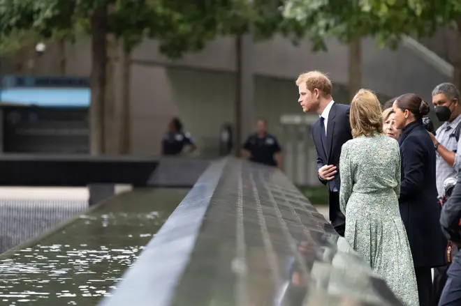 The couple toured the 9/11 Memorial in Lower Manhattan
