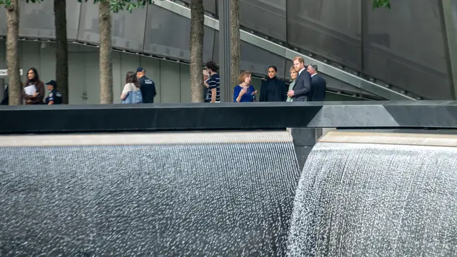 The memorial is built at the site of the attacks on the World Trade Center in 2001