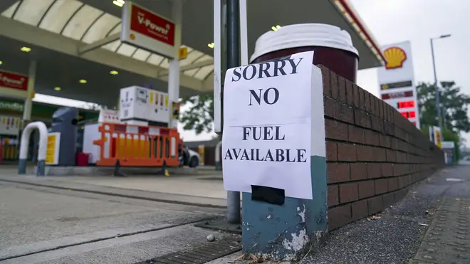 A Shell petrol station in Bracknell, Berkshire, which has no fuel