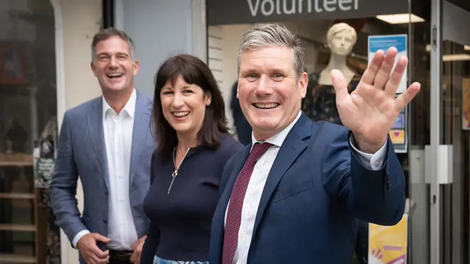 Sir Keir Starmer, shadow chancellor Rachel Reeves and Hove M.P. Peter Kyle