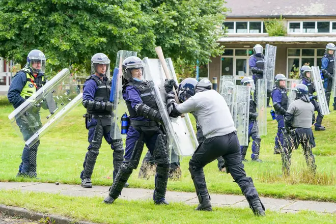 Police Scotland officers have been taking part in protest exercises ahead of COP26.