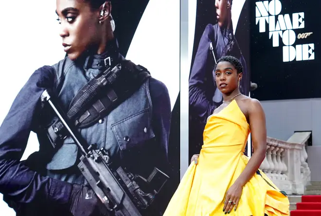 New 00 agent Lashana Lynch arriving on the red carpet.