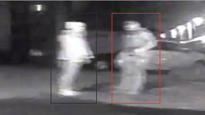Dashcam footage showed Sarah Everard and Wayne Couzens on the pavement.
