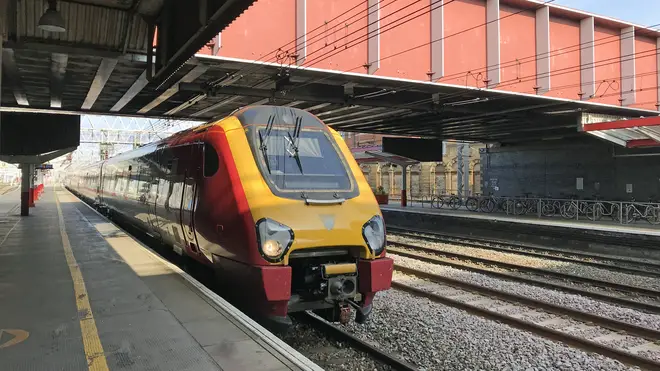 A train at Crewe station