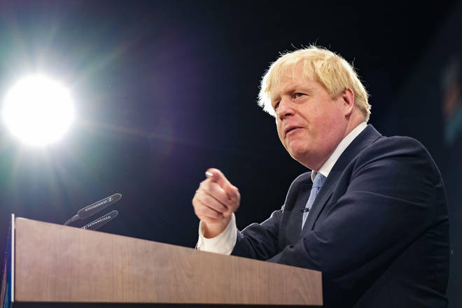 Boris Johnson addressed members of the Conservative Party in Manchester.