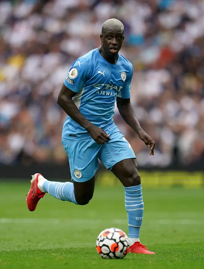 Benjamin Mendy pictured playing for Manchester City in August