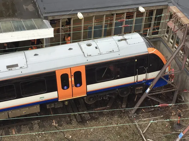 The train crashed through buffers at Enfield station