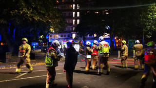 London Fire Brigade said they had taken 18 calls about the blaze