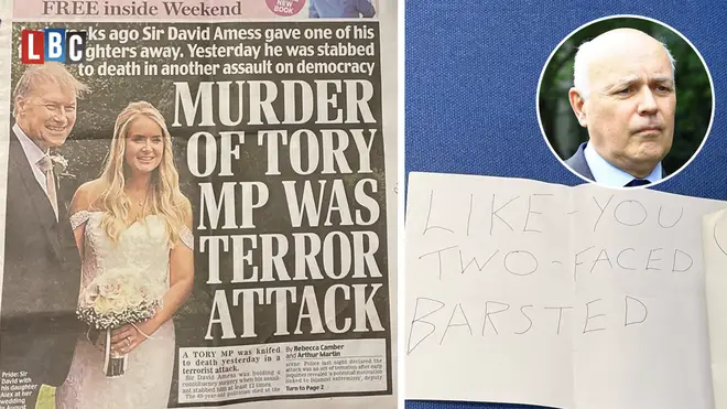 The threat was sent in a letter with a newspaper front page