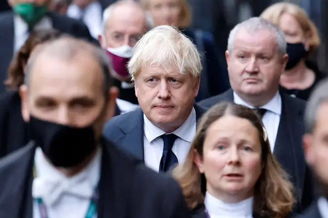 Boris Johnson leads MPs to the service for Sir David Amess