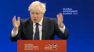 Boris Johnson was speaking at the Global Investment Summit