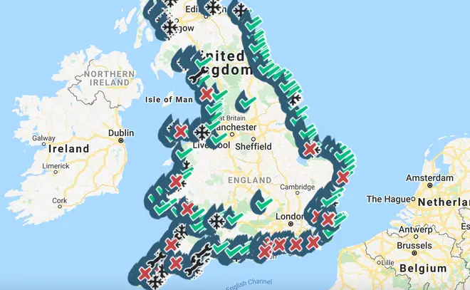Surfers Against Sewage have released an interactive map showing the worst affected coastal areas