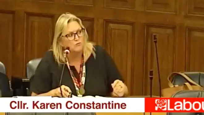 Labour councillor Karen Constantine posted a clip of the comment on social media