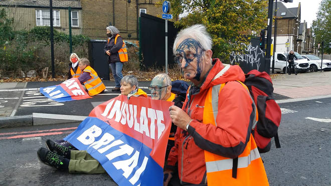 Insulate Britain activists were apparently sprayed with ink