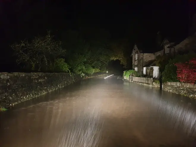 Police said this road near Grasmere was completely unpassable