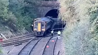 The scene of the train crash this morning