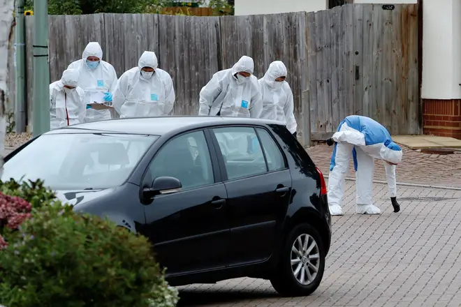 Forensic officers in Kesgrave following the shooting in September last year