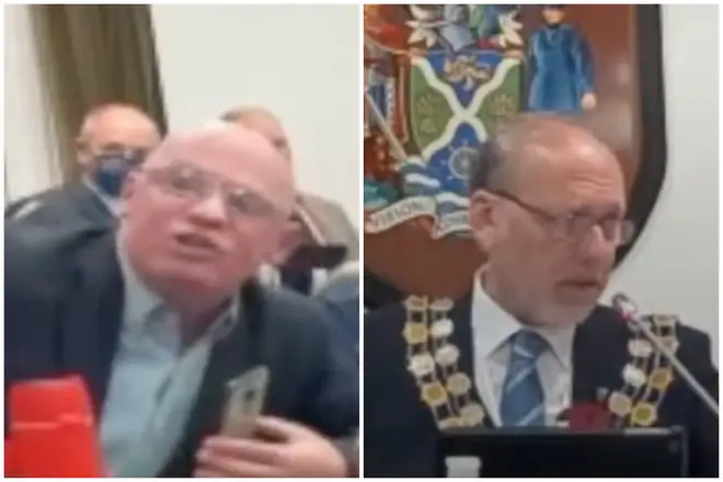 The Maldon District Council meeting was called off following the row between Cllrs Chrisy Morris, left, and Mark Heard, right