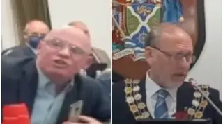 The Maldon District Council meeting was called off following the row between Cllrs Chrisy Morris, left, and Mark Heard, right
