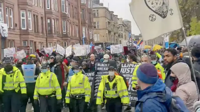 Thousands of people were taking to the streets in protest today