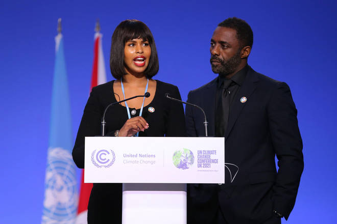 Idris Elba spoke at Cop26 about small farmers and the impact of climate change on food supply.