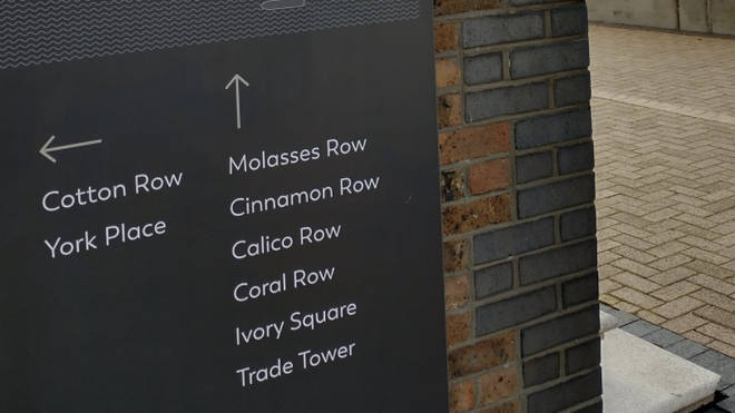 The development has streets called "Cotton Row" and "Molasses Row"