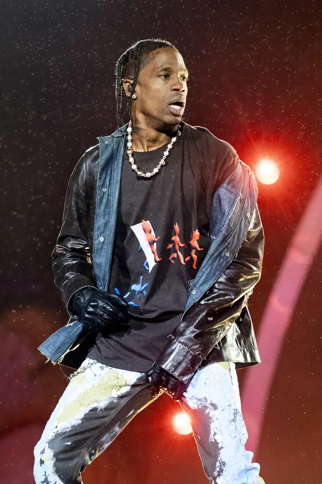 Travis Scott performs at Astroworld Festival on Friday.