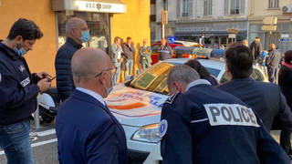 Four police officers were attacked by a knifeman in Cannes