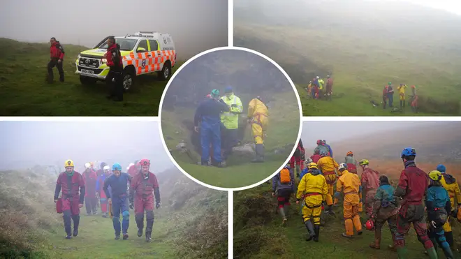 Rescuers are racing to save the injured man