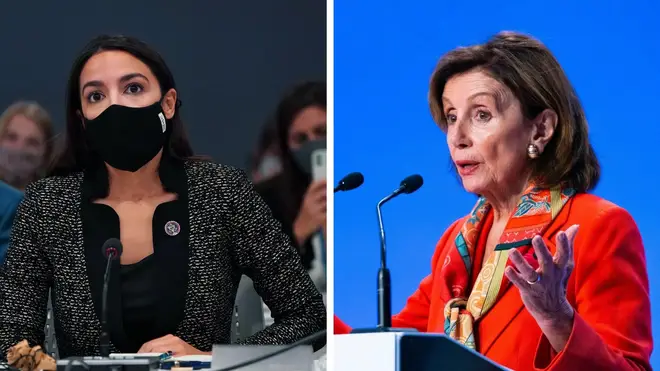 Most eyes were fixed on Nancy Pelosi (R), Speaker of the US Congress and Alexandria Ocasio-Cortez (L).