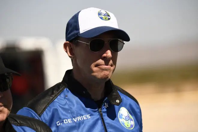 Glen de Vries after the Blue Origin flight on 13 October.