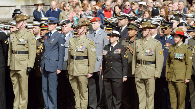 Veterans and military personnel from across the Commonwealth attend the Cenotaph service