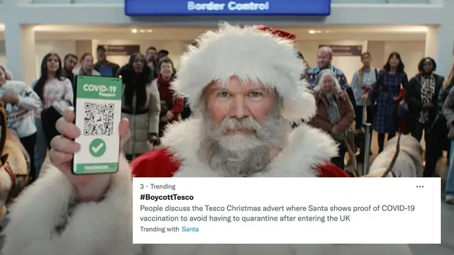 The sight of a fully vaccinated Santa appeared to draw anger online