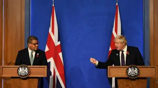 COP26 president Alok Sharma and Boris Johnson.