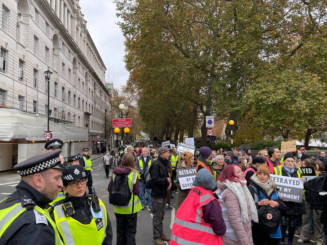 Hundreds of people attended the march