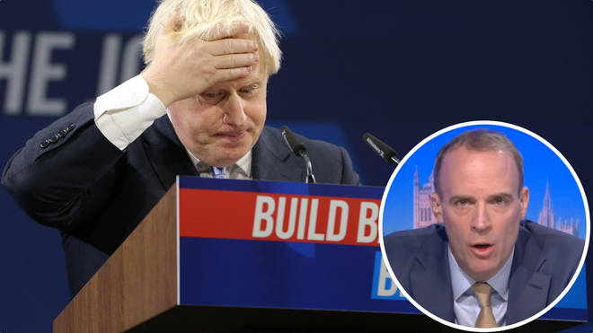 Dominic Raab has dismissed claims Boris Johnson has been the subject of a number of no confidence letters