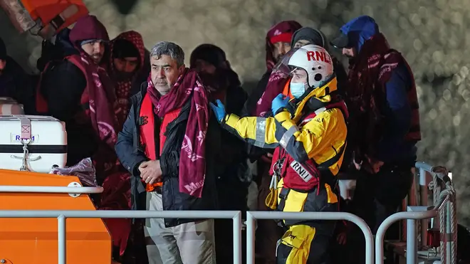 The RNLI helped migrants ashore in Dover