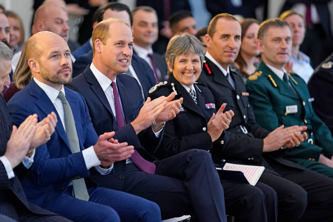 The Duke of Cambridge at today's event alongside Met Chief Cressida Dick