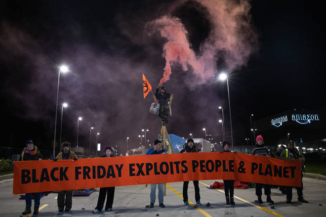The protests are taking place on Black Friday