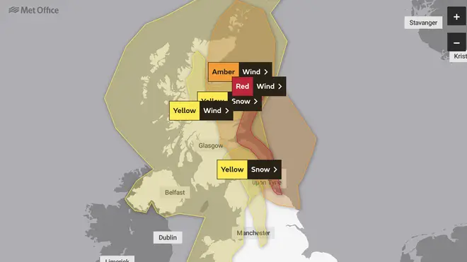 The weather warnings are in place until Saturday.