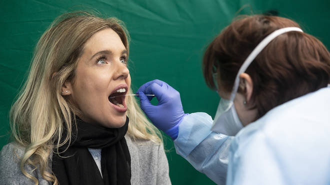 A woman being tested for coronavirus