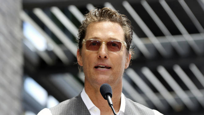 Matthew McConaughey speaks at a ceremony honoring Guy Fieri with a star at the Hollywood Walk of Fame