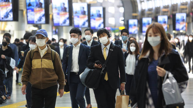 People wearing face masks in Tokyo