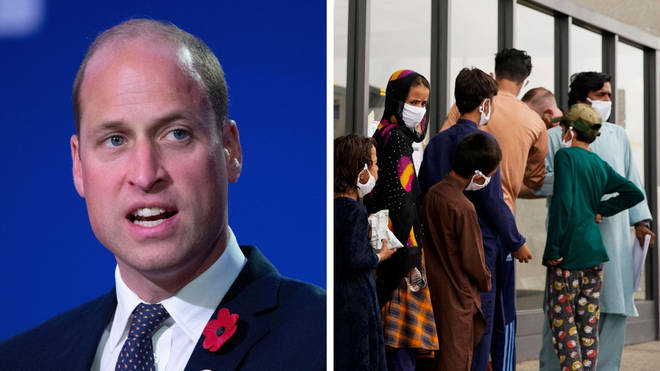 Prince William met refugees in Leeds.