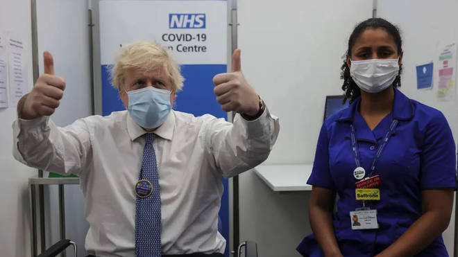 Boris Johnson received his booster jab this afternoon.